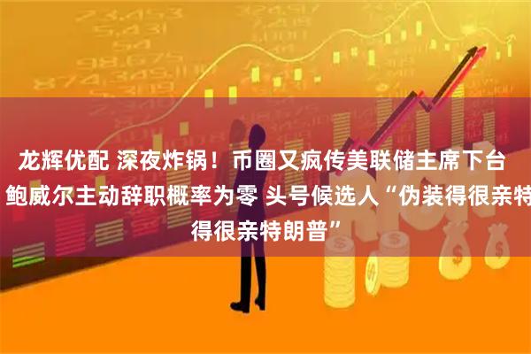 龙辉优配 深夜炸锅！币圈又疯传美联储主席下台 专家：鲍威尔主动辞职概率为零 头号候选人“伪装得很亲特朗普”