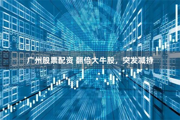 广州股票配资 翻倍大牛股，突发减持