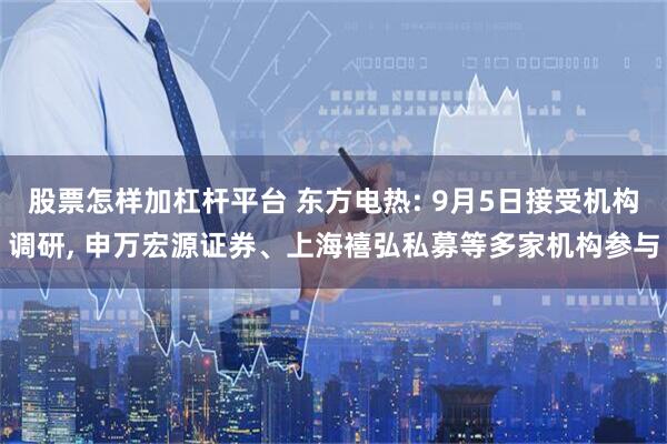 股票怎样加杠杆平台 东方电热: 9月5日接受机构调研, 申万宏源证券、上海禧弘私募等多家机构参与